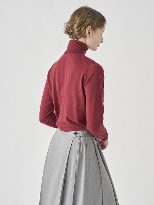 タートルネック長袖ニットプルオーバー | AOFIE | 30G CONTEMPORARY FIT 詳細画像 WOOLF RED 7