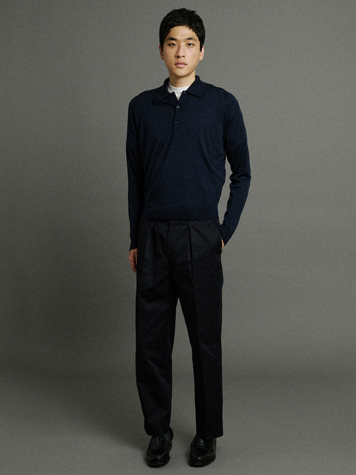 【12/5発売開始 JOHN SMEDLEY×Bill Nighy】長袖ニットポロシャツ｜BN007 詳細画像 NO1(BN007) 5