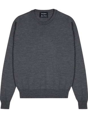 【12/5発売開始 JOHN SMEDLEY×Bill Nighy】クルーネック長袖ニットプルオーバー｜BN009