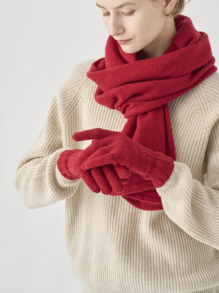 ［Eco Cashmere］カシミヤ混 ニットグローブ| CALOW | 5G