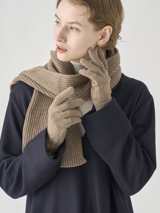 ［Eco Cashmere］カシミヤ混 ニットグローブ| CALOW | 5G 詳細画像 MUSHROOM 2