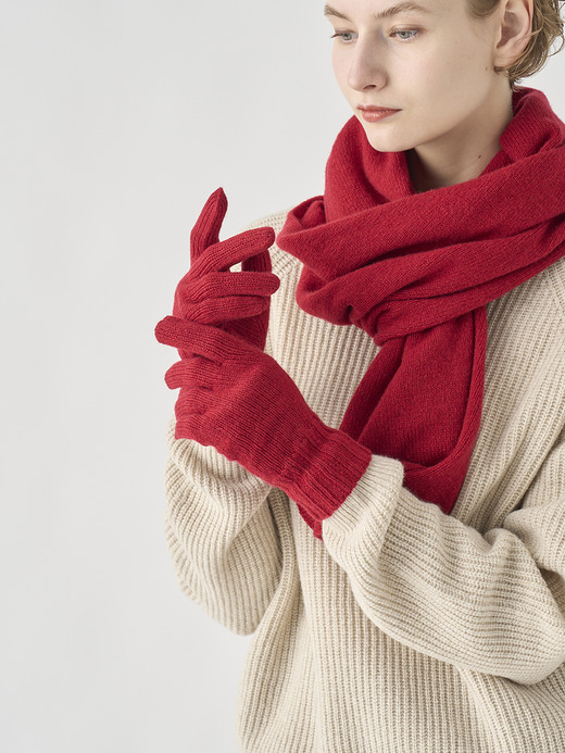 ［Eco Cashmere］カシミヤ混 ニットグローブ| CALOW | 5G 詳細画像 VERMILLION 3