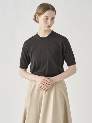 クルーネック半袖ニットプルオーバー | CERICE | 30G CONTEMPORARY FIT