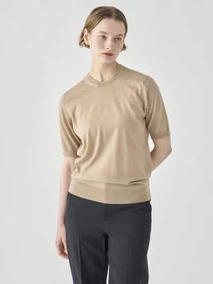 クルーネック半袖ニットプルオーバー | CERICE | 30G CONTEMPORARY FIT
