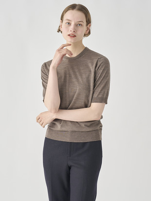 クルーネック半袖ニットプルオーバー | CERICE | 30G CONTEMPORARY FIT