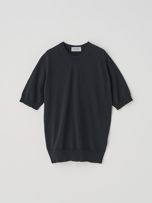 クルーネック半袖ニットプルオーバー | CERICE | 30G CONTEMPORARY FIT 詳細画像 BLACK 1
