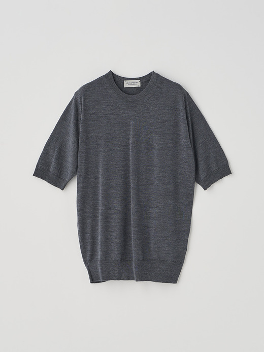 クルーネック半袖ニットプルオーバー | CERICE | 30G CONTEMPORARY FIT 詳細画像 CHARCOAL 1