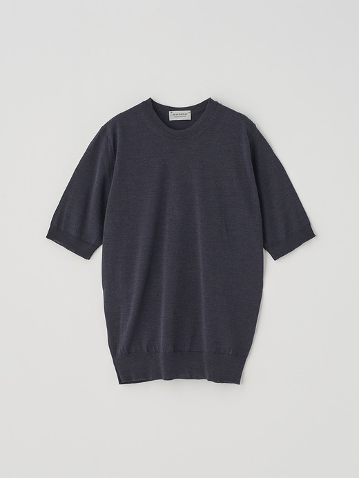 クルーネック半袖ニットプルオーバー | CERICE | 30G CONTEMPORARY FIT 詳細画像 HEPBURN SMOKE 1