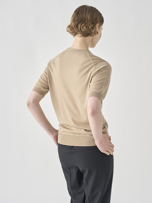 クルーネック半袖ニットプルオーバー | CERICE | 30G CONTEMPORARY FIT 詳細画像 KAFKA BEIGE 9
