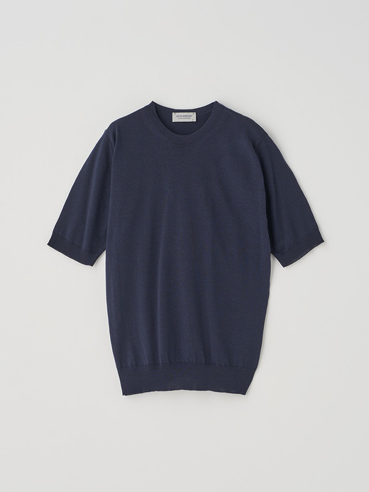 クルーネック半袖ニットプルオーバー | CERICE | 30G CONTEMPORARY FIT 詳細画像 MIDNIGHT 1