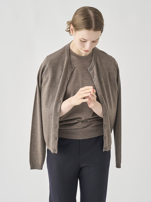 クルーネック半袖ニットプルオーバー | CERICE | 30G CONTEMPORARY FIT 詳細画像 MUSHROOM 10