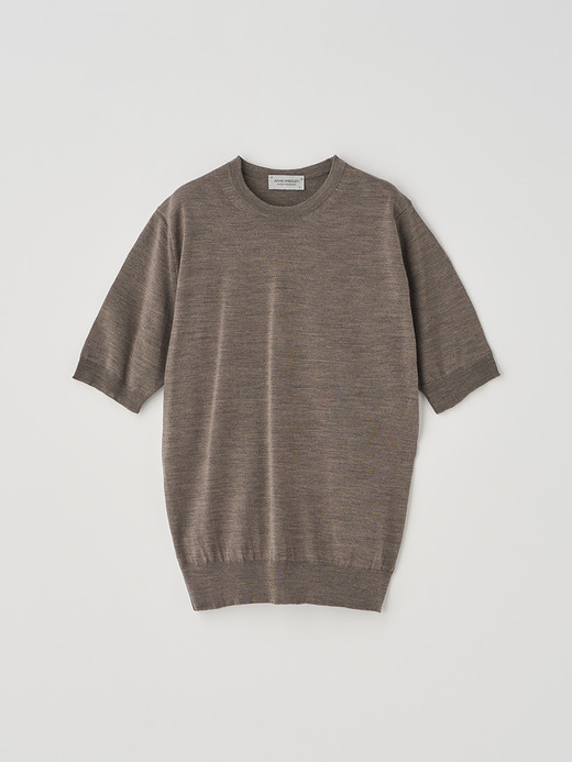 クルーネック半袖ニットプルオーバー | CERICE | 30G CONTEMPORARY FIT 詳細画像 MUSHROOM 2