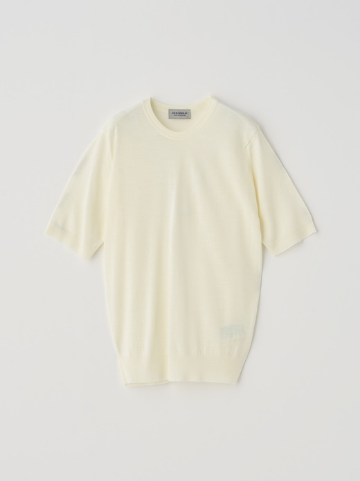 クルーネック半袖ニットプルオーバー | CERICE | 30G CONTEMPORARY FIT 詳細画像 SNOW WHITE 1