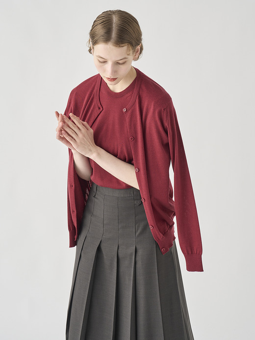 クルーネック半袖ニットプルオーバー | CERICE | 30G CONTEMPORARY FIT 詳細画像 WOOLF RED 7