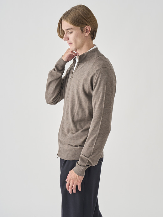 フルジップアップ長袖カーディガン | CLAYGATE | 24G STANDARD FIT 詳細画像 MUSHROOM 2