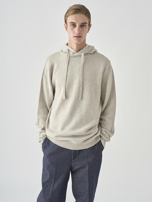 スウェットライク 長袖ニットフーディー | COZEN | 7G EASY FIT 詳細画像 GREY FLEECE 3