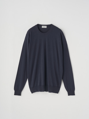 [Anglo Indian Gauze] クルーネック長袖ニットプルオーバー | DARLEY | 30G EASY FIT