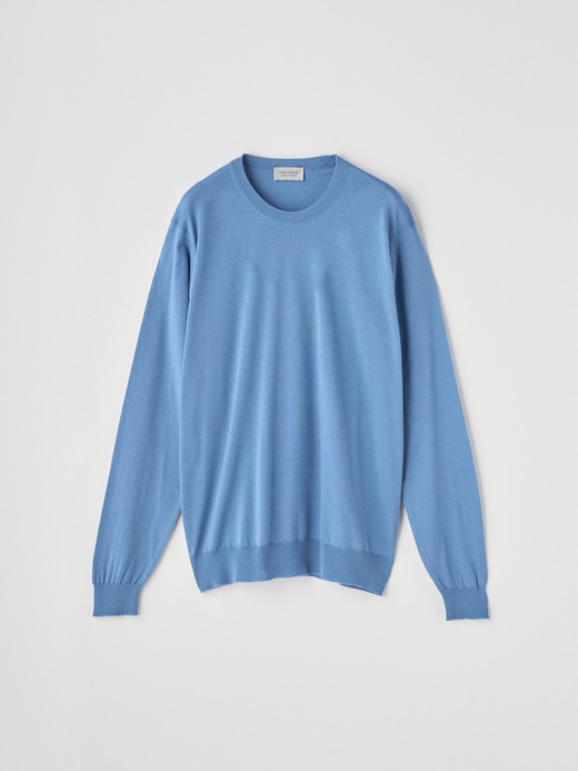 [Anglo Indian Gauze] クルーネック長袖ニットプルオーバー | DARLEY | 30G EASY FIT 詳細画像 AZUL 2