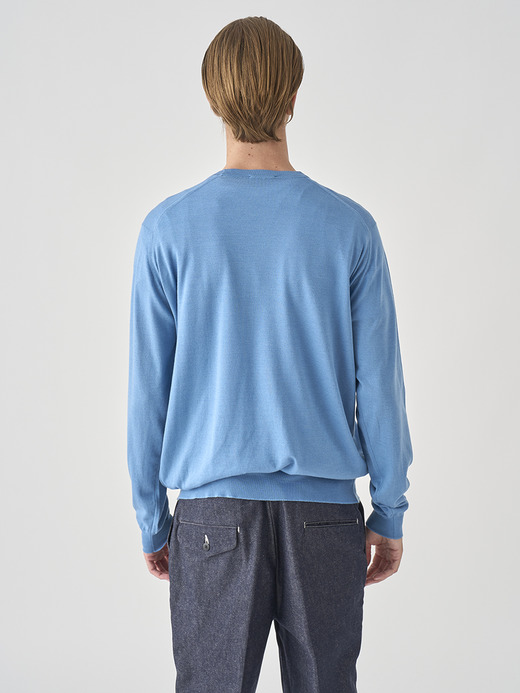 [Anglo Indian Gauze] クルーネック長袖ニットプルオーバー | DARLEY | 30G EASY FIT 詳細画像 AZUL 5