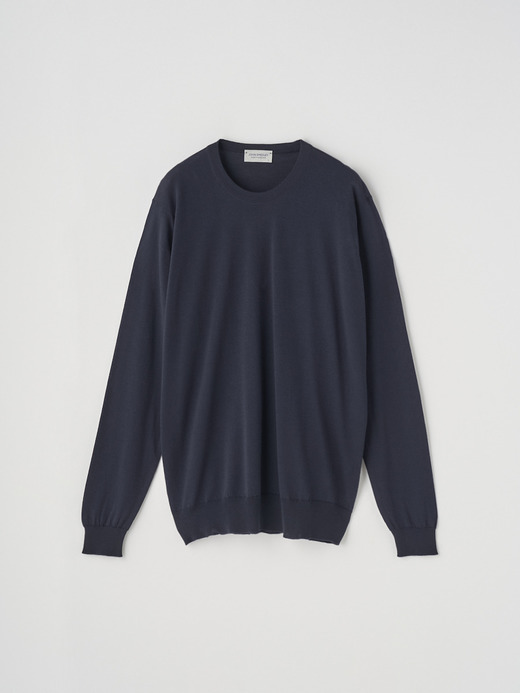 [Anglo Indian Gauze] クルーネック長袖ニットプルオーバー | DARLEY | 30G EASY FIT 詳細画像 NAVY 1