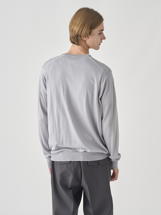 [Anglo Indian Gauze] クルーネック長袖ニットプルオーバー | DARLEY | 30G EASY FIT 詳細画像 SILVER BIRCH 4