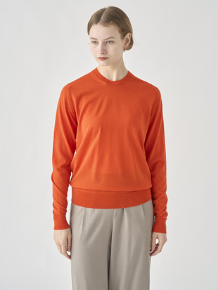 クルーネック長袖ニットプルオーバー | CERICE | 30G CONTEMPORARY FIT