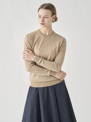 クルーネック長袖ニットプルオーバー | CERICE | 30G CONTEMPORARY FIT