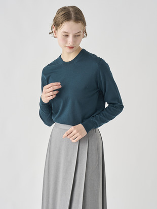 クルーネック長袖ニットプルオーバー | CERICE | 30G CONTEMPORARY FIT