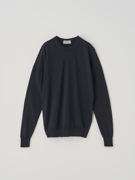 クルーネック長袖ニットプルオーバー | CERICE | 30G CONTEMPORARY FIT 詳細画像 BLACK 1