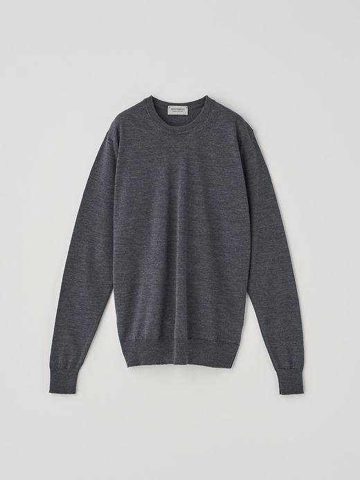 クルーネック長袖ニットプルオーバー | CERICE | 30G CONTEMPORARY FIT 詳細画像 CHARCOAL 1