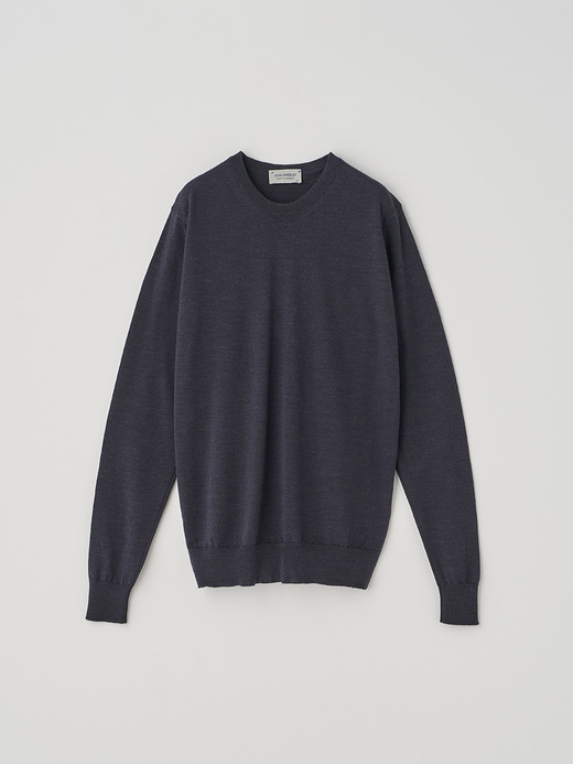 クルーネック長袖ニットプルオーバー | CERICE | 30G CONTEMPORARY FIT 詳細画像 HEPBURN SMOKE 1