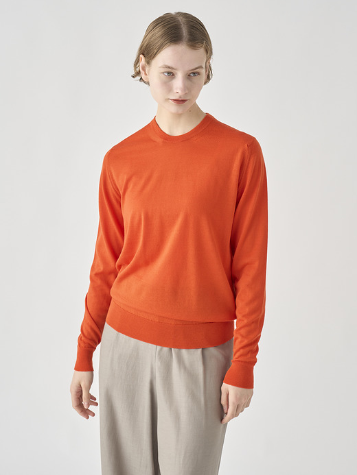 クルーネック長袖ニットプルオーバー | CERICE | 30G CONTEMPORARY FIT 詳細画像 HARDWICK ORANGE 3
