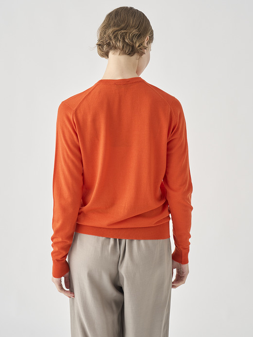 クルーネック長袖ニットプルオーバー | CERICE | 30G CONTEMPORARY FIT 詳細画像 HARDWICK ORANGE 5