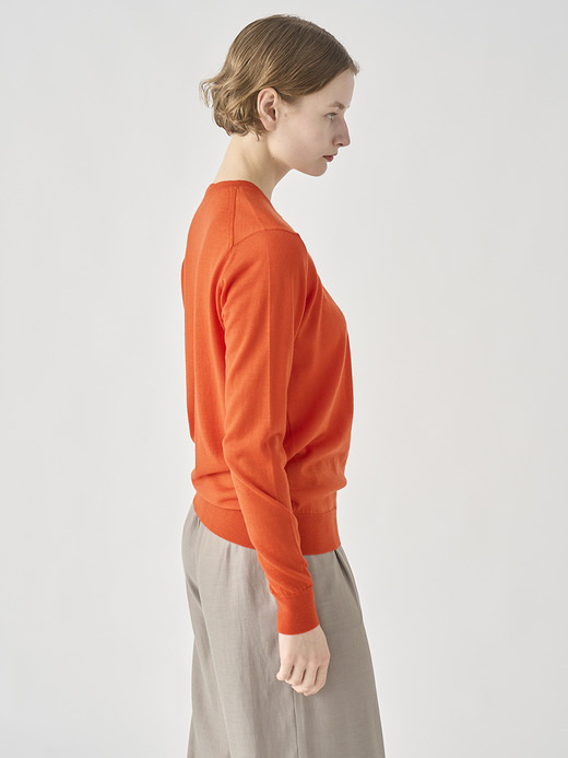 クルーネック長袖ニットプルオーバー | CERICE | 30G CONTEMPORARY FIT 詳細画像 HARDWICK ORANGE 6