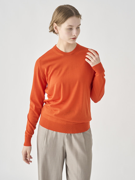 クルーネック長袖ニットプルオーバー | CERICE | 30G CONTEMPORARY FIT 詳細画像 HARDWICK ORANGE 7