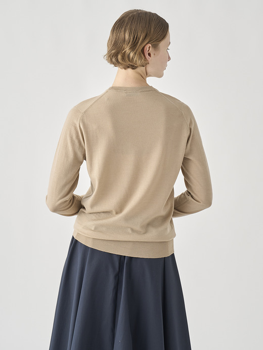 クルーネック長袖ニットプルオーバー | CERICE | 30G CONTEMPORARY FIT 詳細画像 KAFKA BEIGE 5