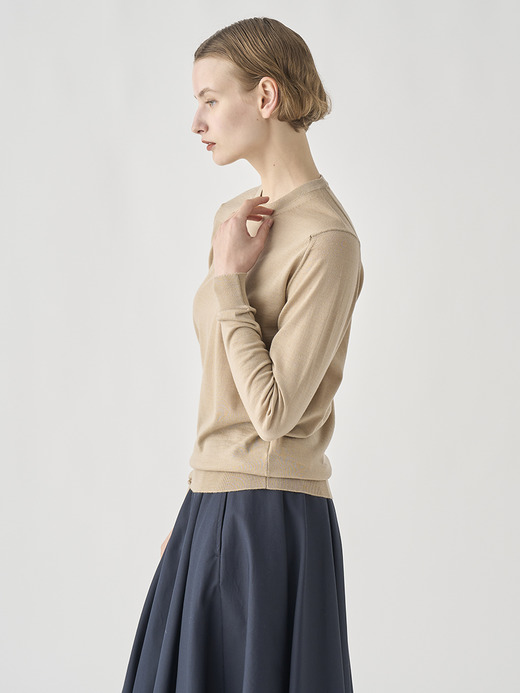 クルーネック長袖ニットプルオーバー | CERICE | 30G CONTEMPORARY FIT 詳細画像 KAFKA BEIGE 6