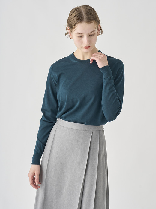 クルーネック長袖ニットプルオーバー | CERICE | 30G CONTEMPORARY FIT 詳細画像 RICHARDSON GREEN 10