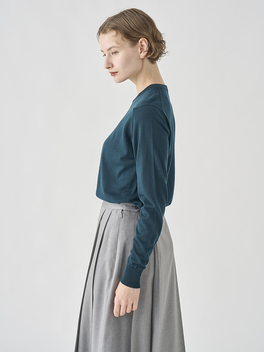 クルーネック長袖ニットプルオーバー | CERICE | 30G CONTEMPORARY FIT 詳細画像 RICHARDSON GREEN 6