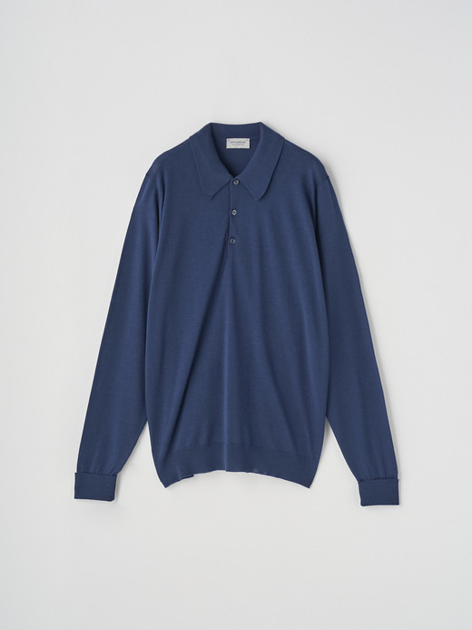 クラシック長袖ニットポロシャツ | DORSET | 30G EASY FIT 詳細画像 HEMINGWAY BLUE 2