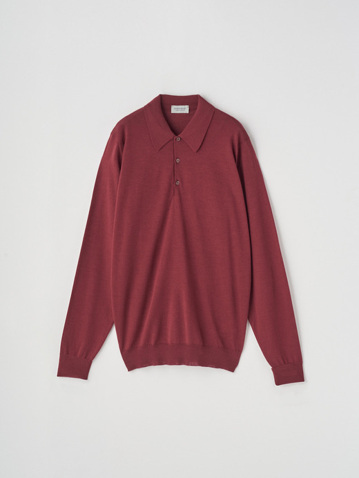 クラシック長袖ニットポロシャツ | DORSET | 30G EASY FIT 詳細画像 WOOLF RED 1