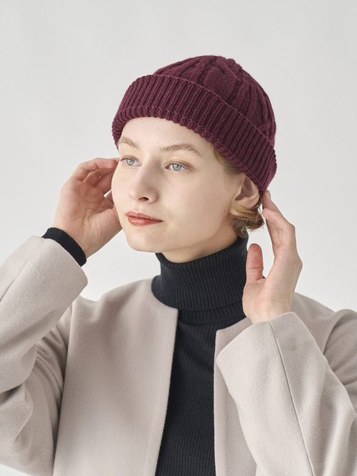［Eco Cashmere］カシミヤ混 ケーブル編ニットキャップ | EMERY| 5G 詳細画像 CHICORY 4