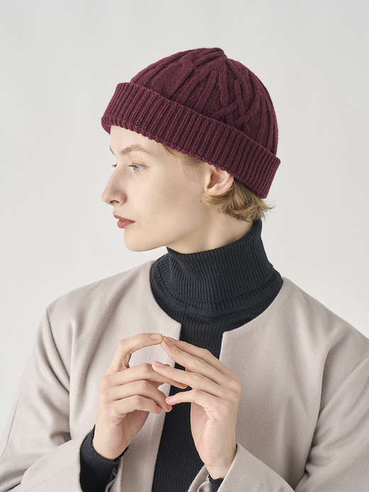 ［Eco Cashmere］カシミヤ混 ケーブル編ニットキャップ | EMERY| 5G 詳細画像 CHICORY 5