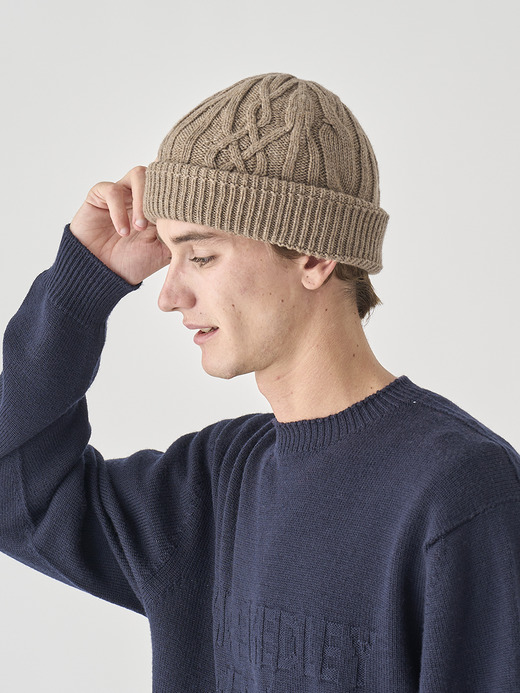 ［Eco Cashmere］カシミヤ混 ケーブル編ニットキャップ | EMERY| 5G 詳細画像 MUSHROOM 6