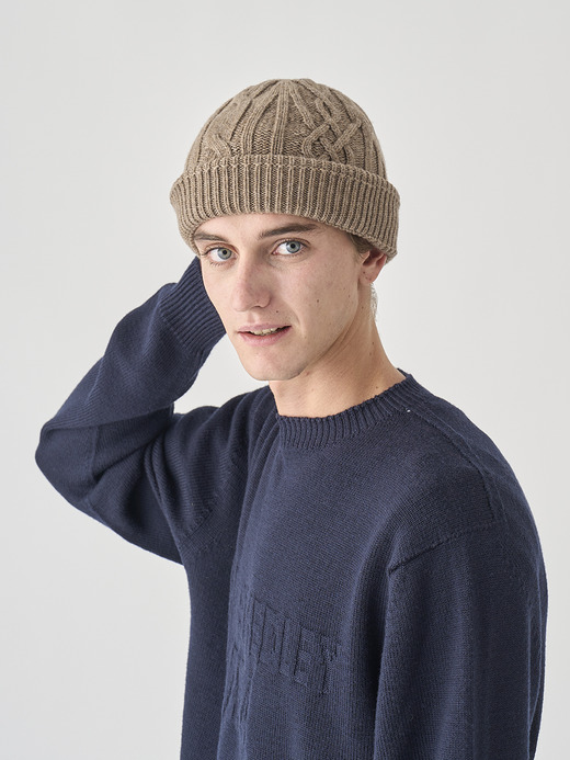 ［Eco Cashmere］カシミヤ混 ケーブル編ニットキャップ | EMERY| 5G 詳細画像 MUSHROOM 7