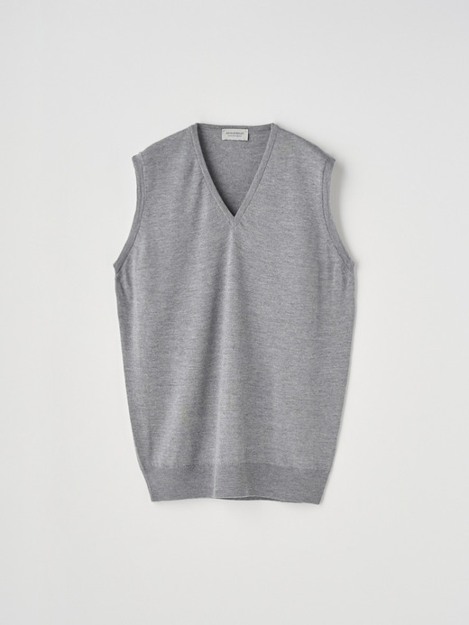 Ｖネックニットベスト | HADFIELD | 24G STANDARD FIT 詳細画像 SILVER 2