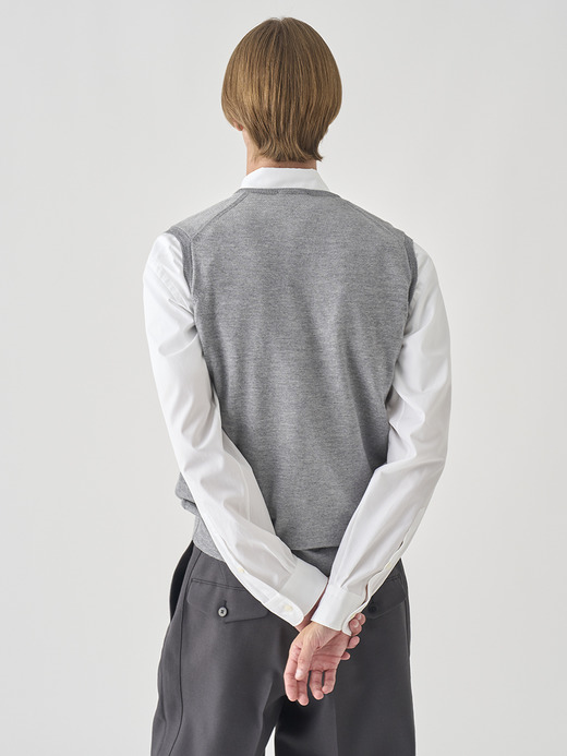 Ｖネックニットベスト | HADFIELD | 24G STANDARD FIT 詳細画像 SILVER 4