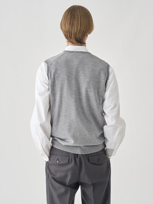 Ｖネックニットベスト | HADFIELD | 24G STANDARD FIT 詳細画像 SILVER 5