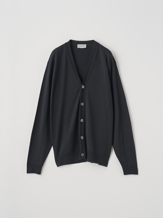 Ｖネック長袖ニットカーディガン | HALIN | 30G MODERN FIT 詳細画像 BLACK 1