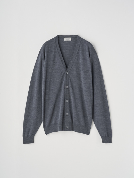 Ｖネック長袖ニットカーディガン | HALIN | 30G MODERN FIT 詳細画像 CHARCOAL 1